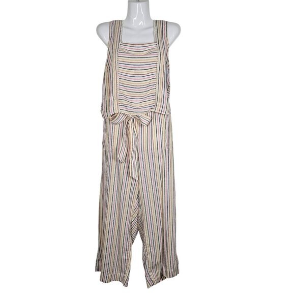 Marine Layer Stella Rainbow Stripe Tank Top & Crop Wide-Leg Pants Set XL - Picture 2 of 16